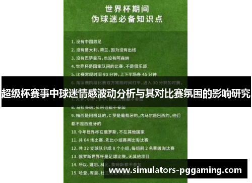 超级杯赛事中球迷情感波动分析与其对比赛氛围的影响研究
