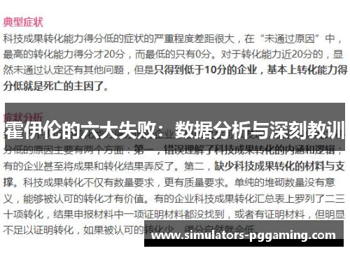 霍伊伦的六大失败：数据分析与深刻教训